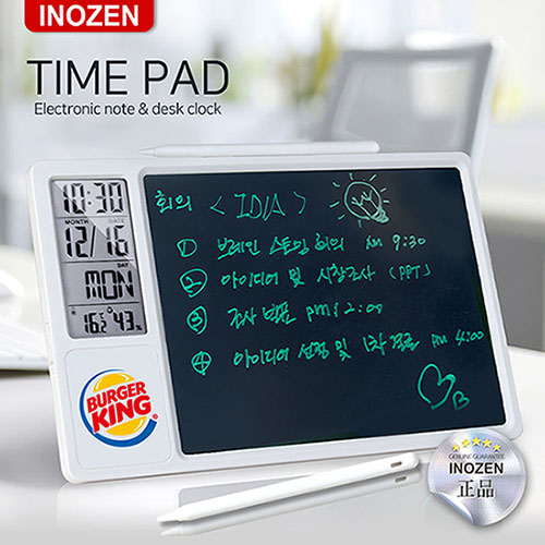 이노젠 타임패드 Time Pad 탁상시계 겸용 전자메모장 인쇄 무료