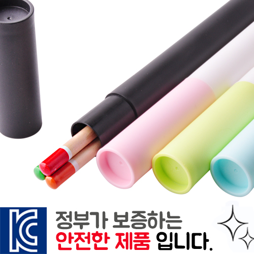 원목컬러원형미두연필 3p 바닐라원통세트