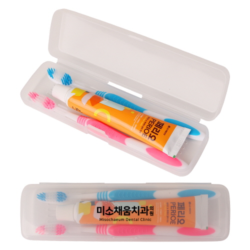 커플 휴대용 치약칫솔 3in1 세트