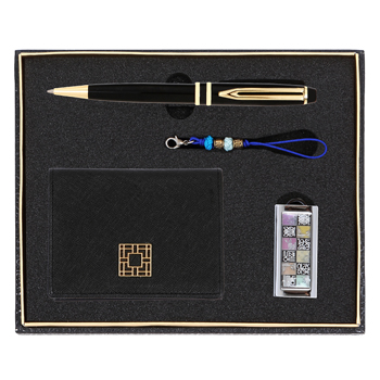 워터펜블랙+신문자도자개USB+완자문소가죽명함지갑