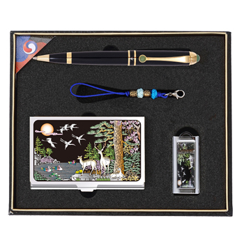 청옥볼펜+채색십장생자개명함+채색십장생자개USB 3종