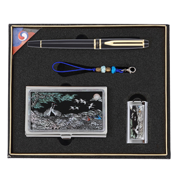 워터펜블랙수성+채색송학자개명함+채색송학자개USB(8GB~64GB)