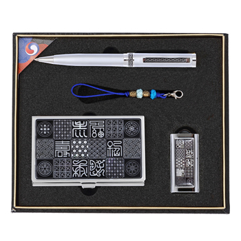 엔틱실버볼펜+수복문자도자개명함+수복문자도자개USB3 종