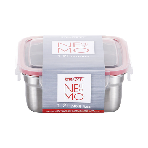스텐락 국산 스텐밀폐용기 네모 10호 1200ml