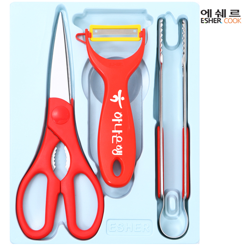주방 편한가위+프레쉬야채칼+집게