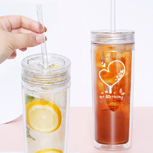 클린 이중 텀블러 리유저블 500ml (빨대포함)