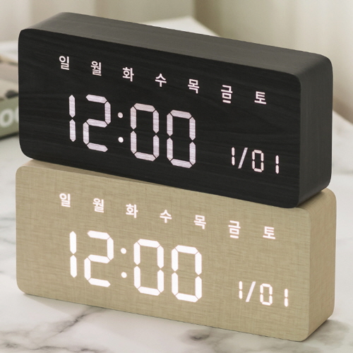 플라이토 우드 데이즈 인테리어 LED 탁상시계