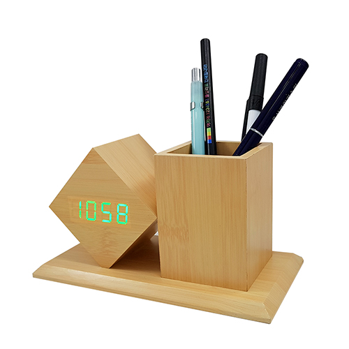 LED마름모펜꽂이탁상시계D1200