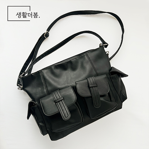 생활더봄 4포켓 레더 크로스백