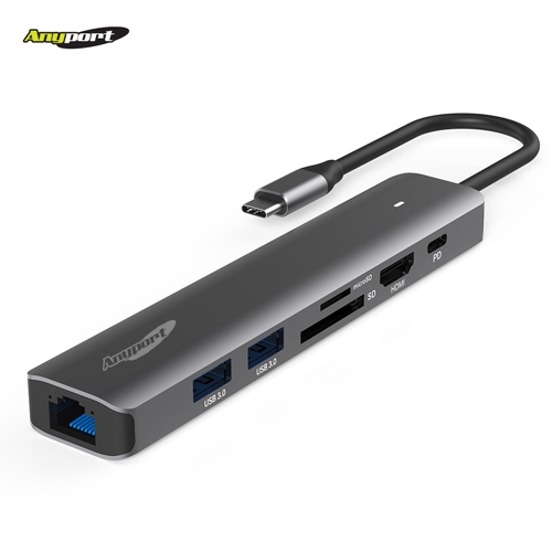 애니포트 AP-TC760 7IN1 기가랜 PD 100W OTT지원 미러링