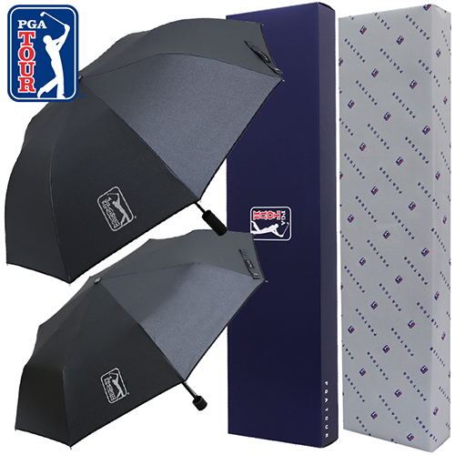 PGA 2단자동+3단수동 블랙메탈 우산 세트