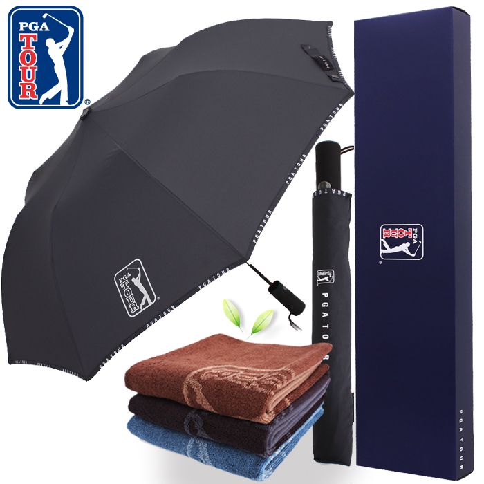 PGA 2단 자동 로고바이어스+170g 죽사타올 세트