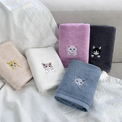 야옹프렌즈 세면타올 130g 1P