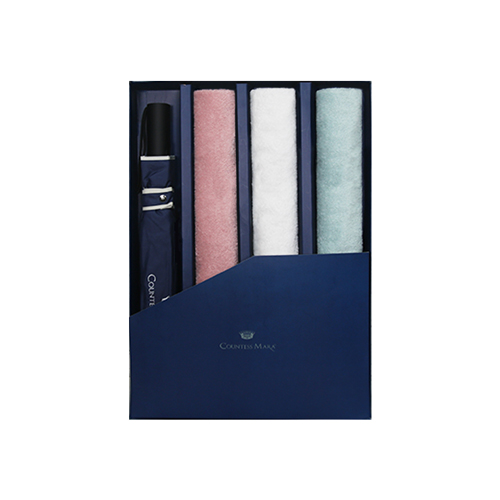 송월 타올우산 선물세트 (인디타올 120g 3P+2단폰지바이어스우산1P)