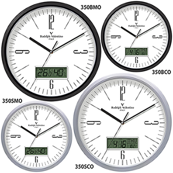 발렌티노 온도계습도계 무소음벽시계 350BMO/BCO/SMO/SCO