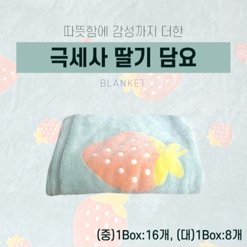 극세사 딸기담요(중)