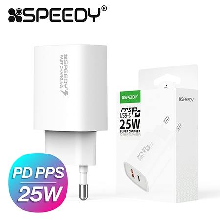 [스피디] 가정용 2포트 PD 25W PPS 초고속 분리형 충전기 (케이