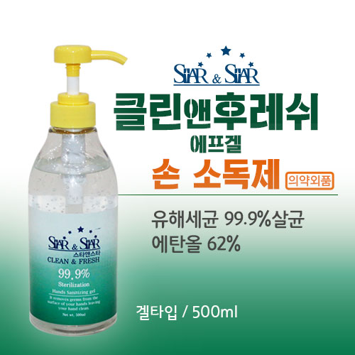 클린앤후레쉬에프겔(에탄올) 손소독제 500ml