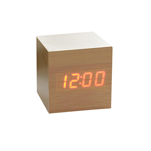 코시 우드클락 (레드LED / 정사각 63mm)