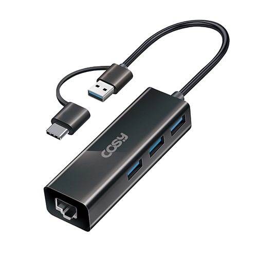 코시 비니 듀얼커넥터(C타입/USB-A) 기가랜 아답터 & USB3.0 