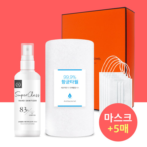 코로나 생활안심세트 VM101 (항균타올1P+손소독제100ml 1p +