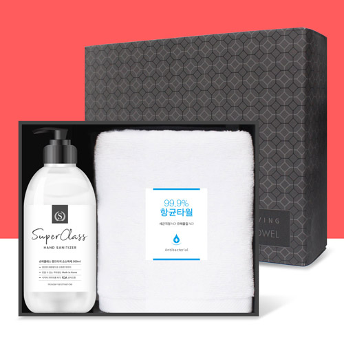 코로나 생활안심세트 V201 (항균타올 1P+손소독제500ml )