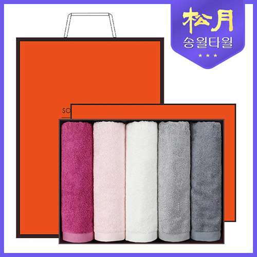 [송월타올] 솔리드뱀부얀 210g 5P 타올세트
