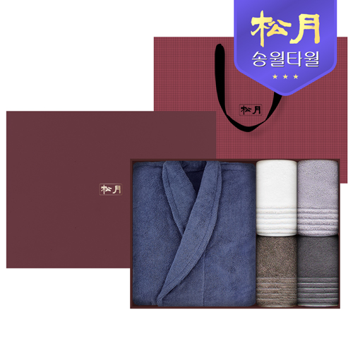 송월 컬러컬렉션 가운 + 호텔컬렉션 필라라인 190g 타올 5P 세트