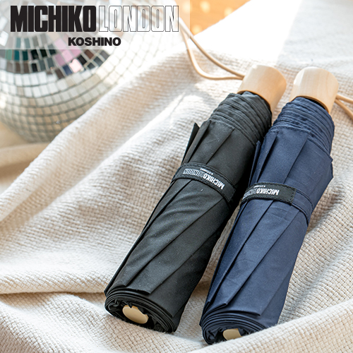 미치코런던 우드 로고솔리드 3단수동우산 (M004W)