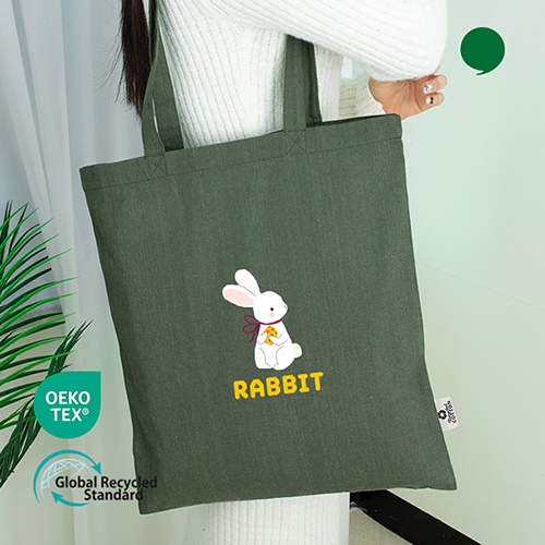 오코텍스리사이클_카키 컬러라이트 에코백 (38cm*42