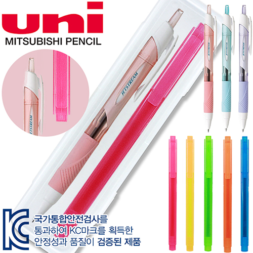 uni제트스트림150 파스텔 0.5mm + 스타 사각 형광펜세트