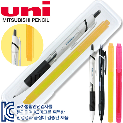 uni 제트스트림150 (0.5mm / 0.7mm) + 스타사각 형광펜세트