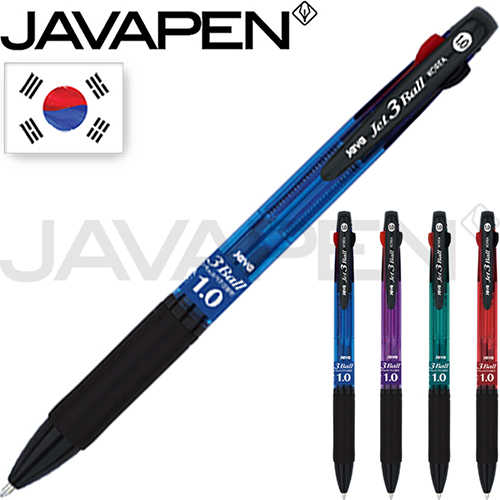 자바 제트3볼 3색펜 1.0mm