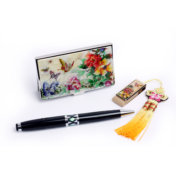 자개 USB 3종세트(나비목단백)-(8G~32G)