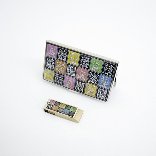 자개 USB + 명함케이스 2종세트 (전통문양)