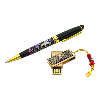 USB고급자개볼펜2종세트(십장생)-(8G~32G)