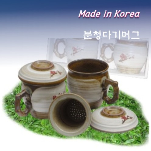 분청매화다기머그 6p