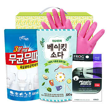 무균무때 베이킹소다300리필 고무장갑32cm 매직블럭소형 4종