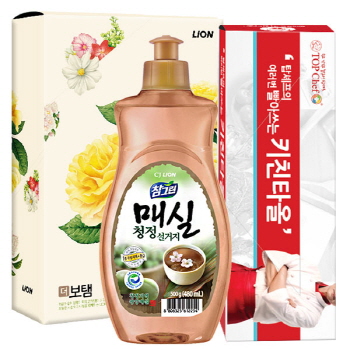친환경 참그린매실500용기 빨아쓰는키친타올 2종
