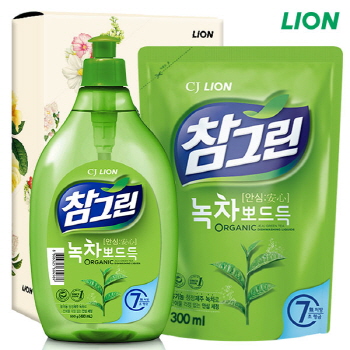 유기농 참그린500용기 녹차300리필 2종