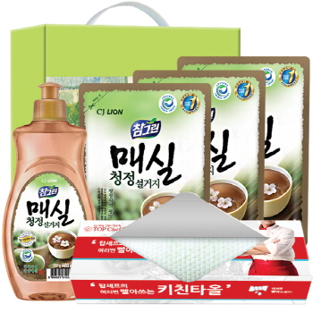 친환경 참그린매실500용기 매실300리필3P 빨아쓰는키