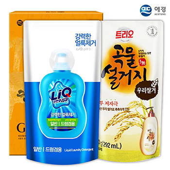 애경 리큐 곡물설거지300리필 2종
