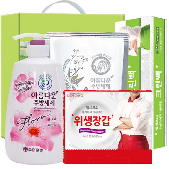 아름다운플로라485펌프 300리필 정사각위생장갑 크린백 4종