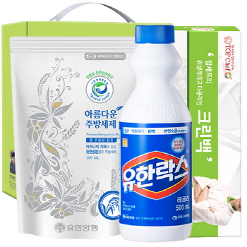 친환경 아름다운주방세제300리필 유한락스 크린백 3종