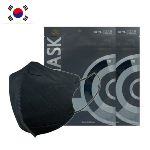[국산] KF94 러브데이즈 마스크 2D 새부리형 대형, 블랙