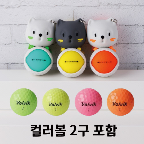골프냥 골프공 케이스 2구 + 컬러볼 2구