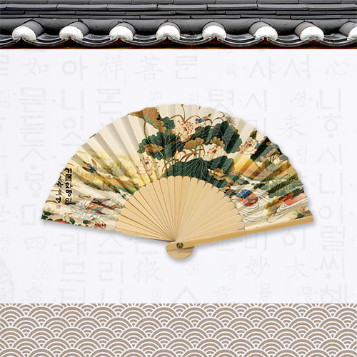 독판 민속선 부채 (대)