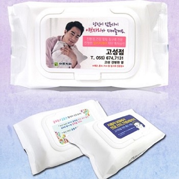 흰색물티슈 40g 캡형 (80매)