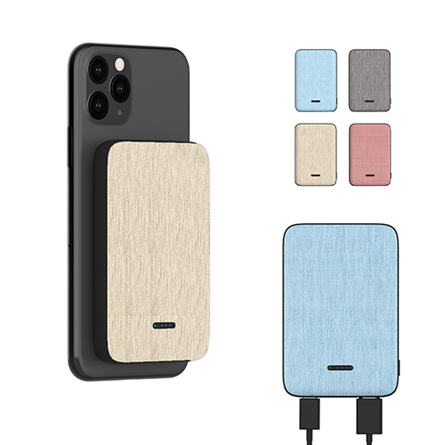 감성충만 부착형 무선충전 보조배터리 5000mAh