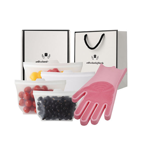웰세스 실리콘지퍼백4종 500+1000(2ea)+1500ml+실리콘 브러